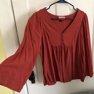 Orange peasant blouse